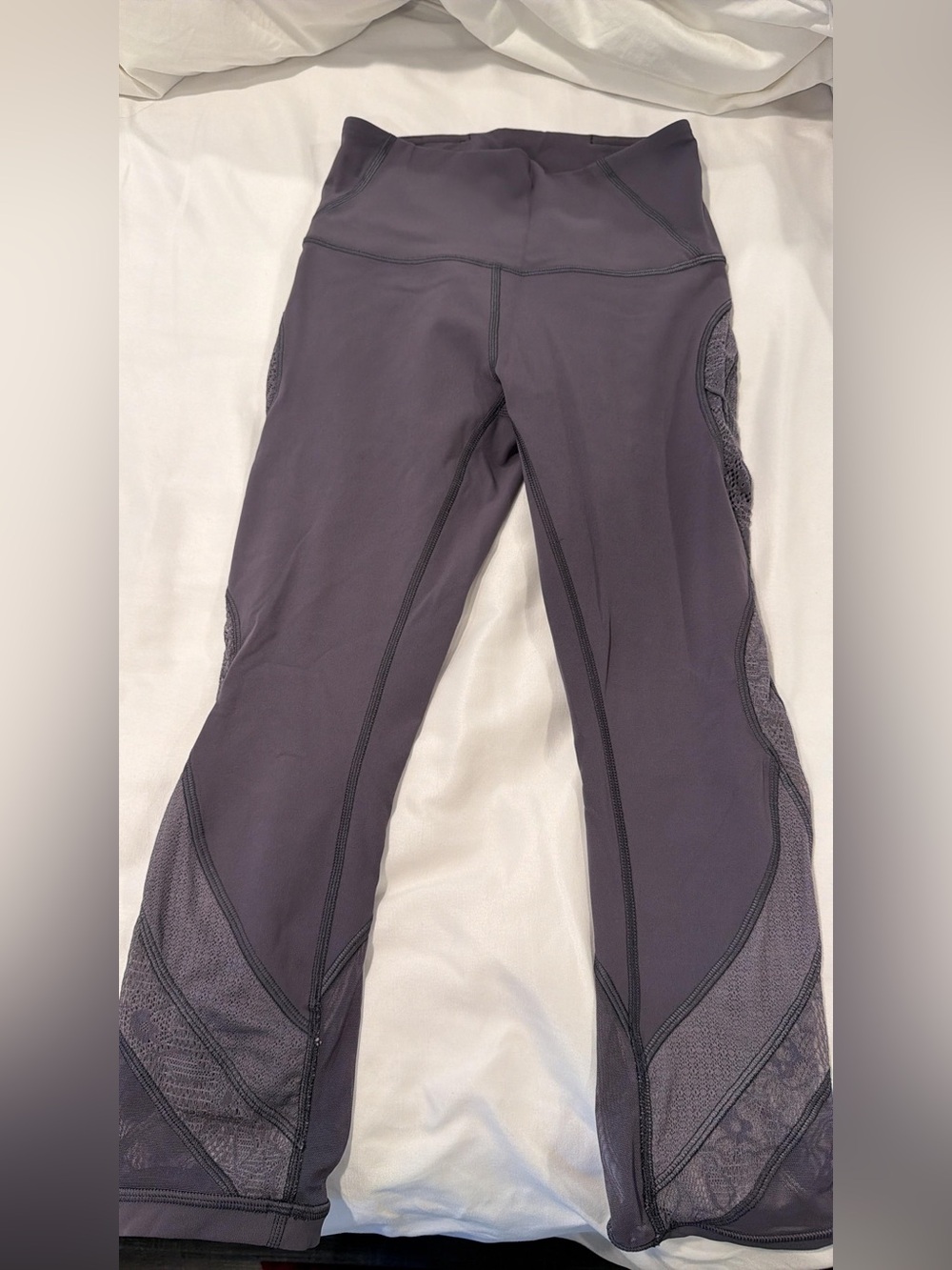 lululemon athletica Women's Dark Gray Mesh-Panel Leggings